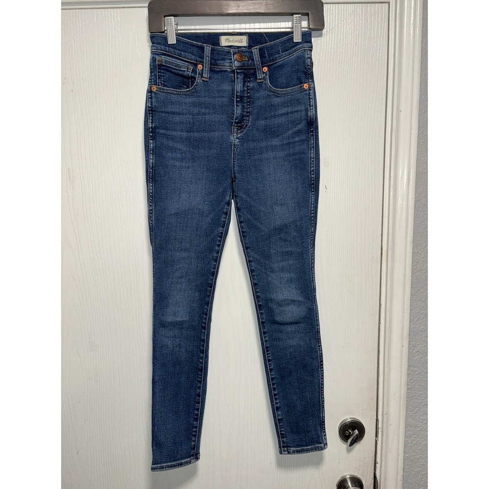 Madewell Jeans Womens Size 25P Blue 10" High Rise Skinny Stretch Med Denim